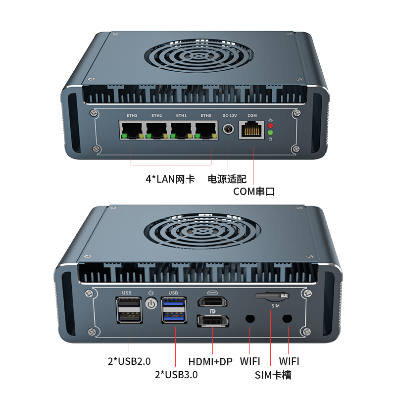 Pfsense Firewall Router 2.5G 4 I226 - Мини-ПК-маршрутизатор 2.5G Fan 13620H 12-го поколения