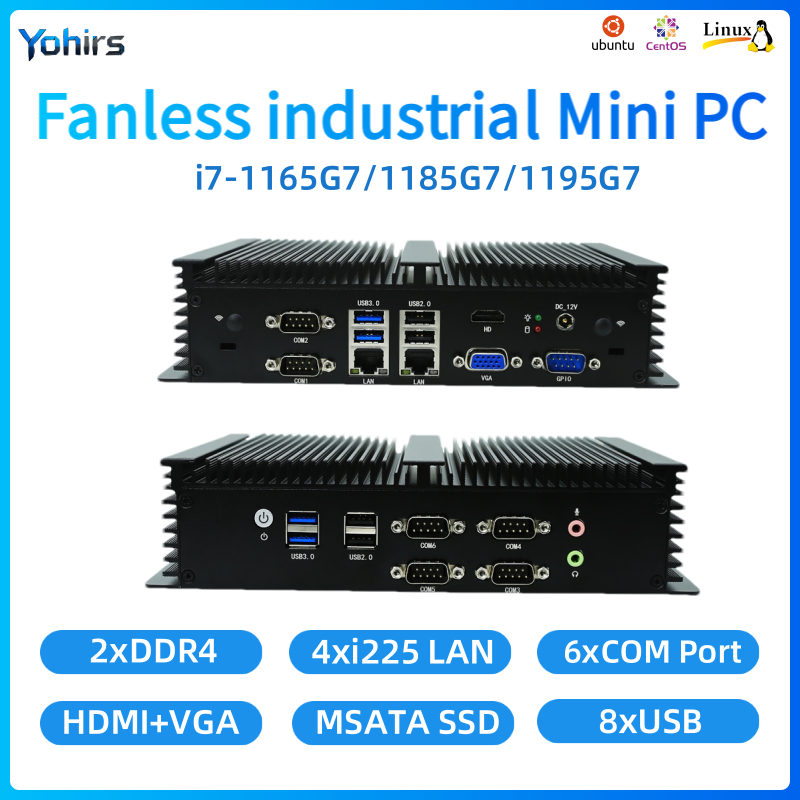 Fanless Industrial Pc Rs485 Core I7 - Встроенный безвентиляторный ПК Intel Core i7-1165G7