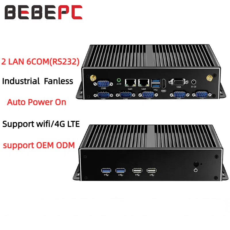 Fanless Industrial Pc Rs485 Core I7 - Мини-промышленный ПК безвентиляторный Dual LAN 6