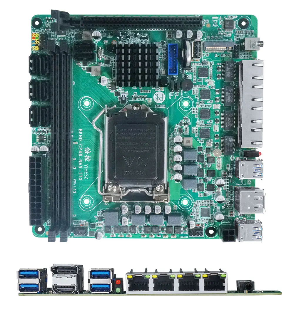 Материнская плата C246 ITX NAS – обзор и цена Nas Motherboard 8 Sata Mini Itx