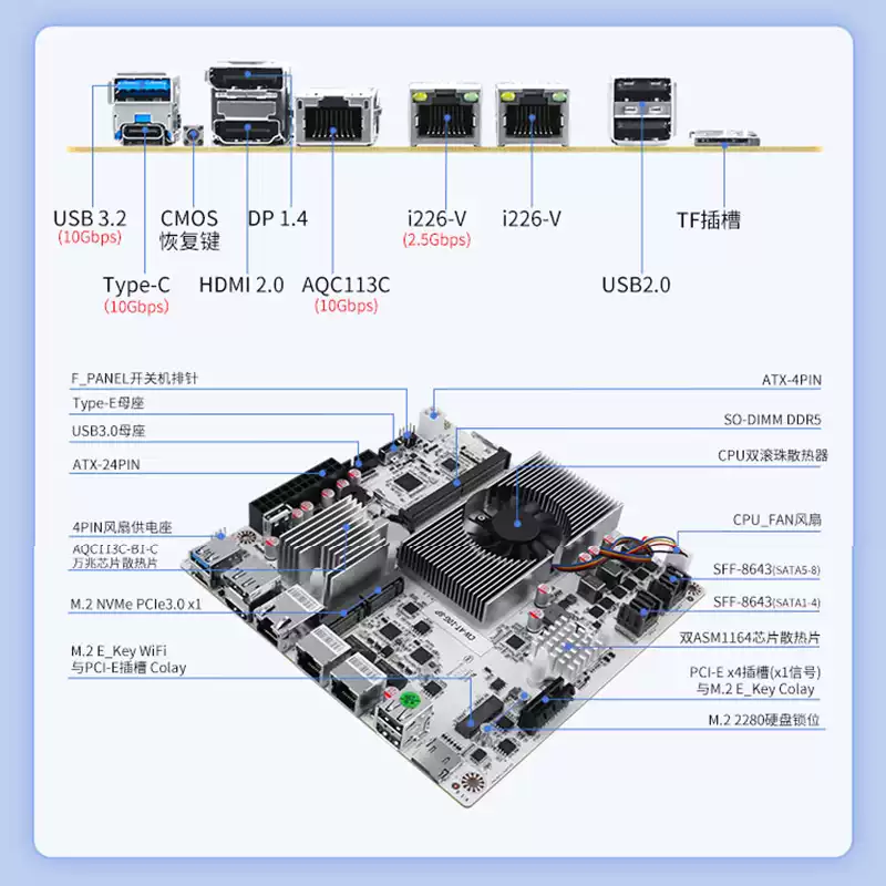 Материнская плата для NAS на 8 – обзор и цена Nas Motherboard 8 Sata Mini Itx
