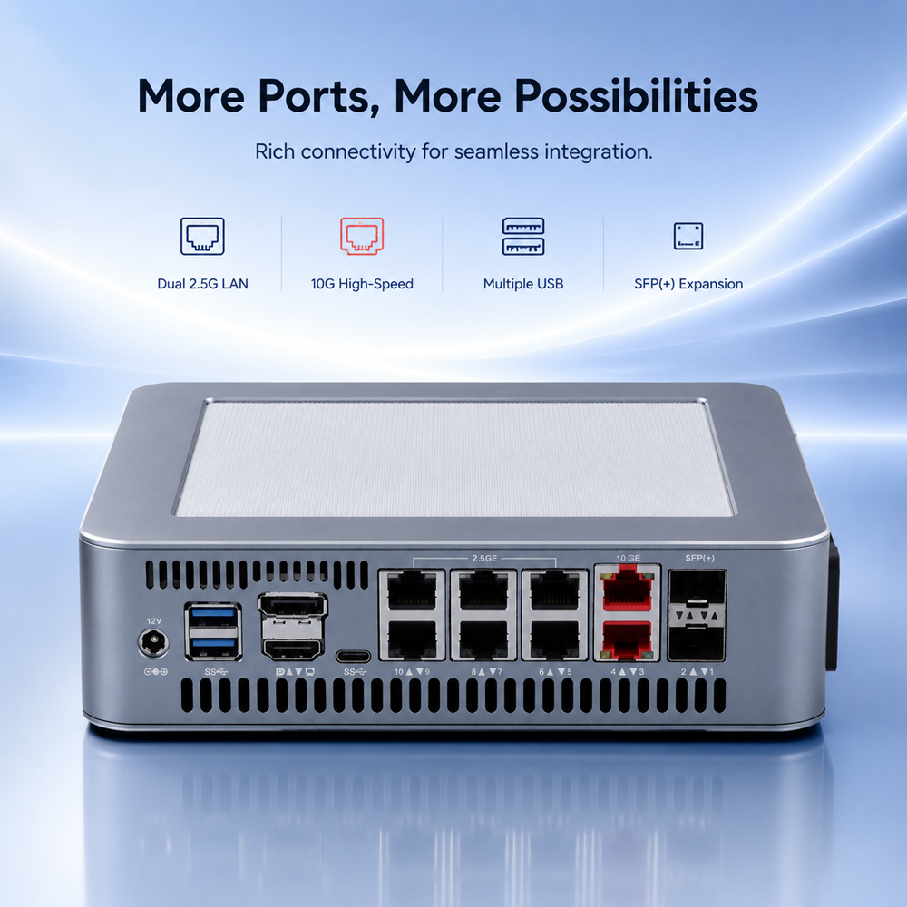 Мини-ПК Qotom Q51551ST с проце – обзор и цена Dual Lan 10G Sfp+ Mini Pc